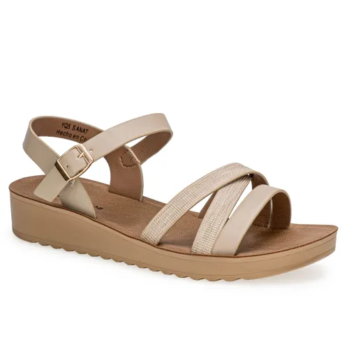Platanitos Beige de Mujer modelo Sandalia Dama S Anat beiges sintéticos mujer 2025042121052496255 Sintético Sintético
